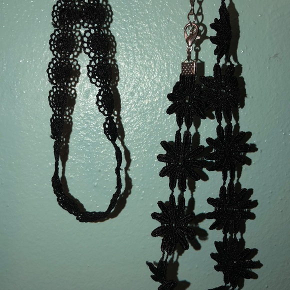 Set of 3 choker necklaces black - Picture 2 of 3